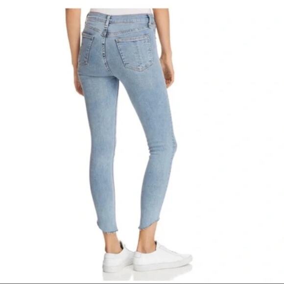 Rag & Bone High-Rise Step Hem Frayed Skinny Cropped Jeans Light Wash Size 29 - Picture 2 of 8